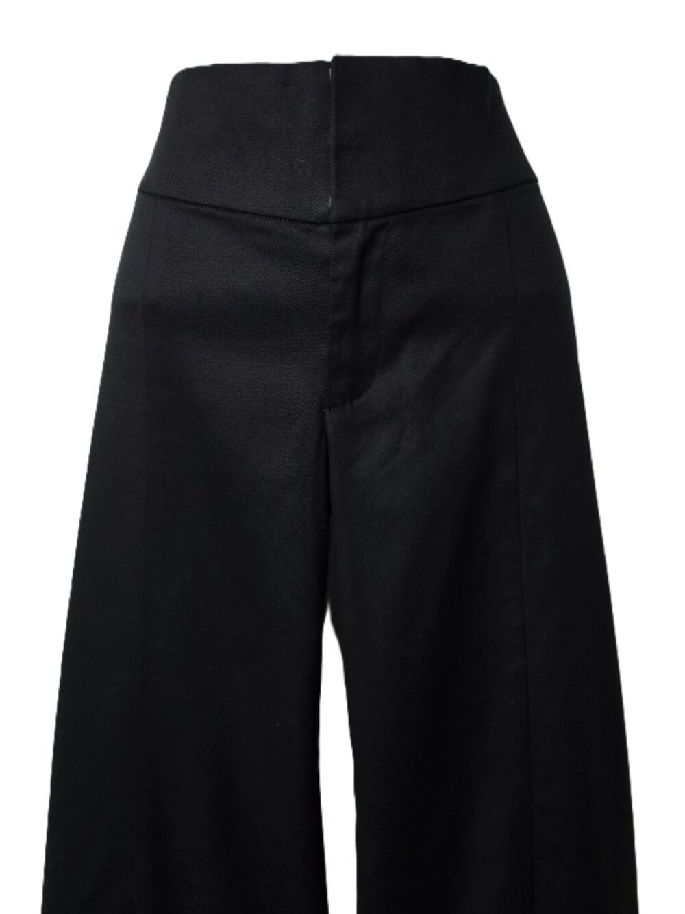 Everlane Tailored Drape Seam Pants 2 2R Wide Leg Mid Rise Ankle Black Career NEW - Picture 4 of 6